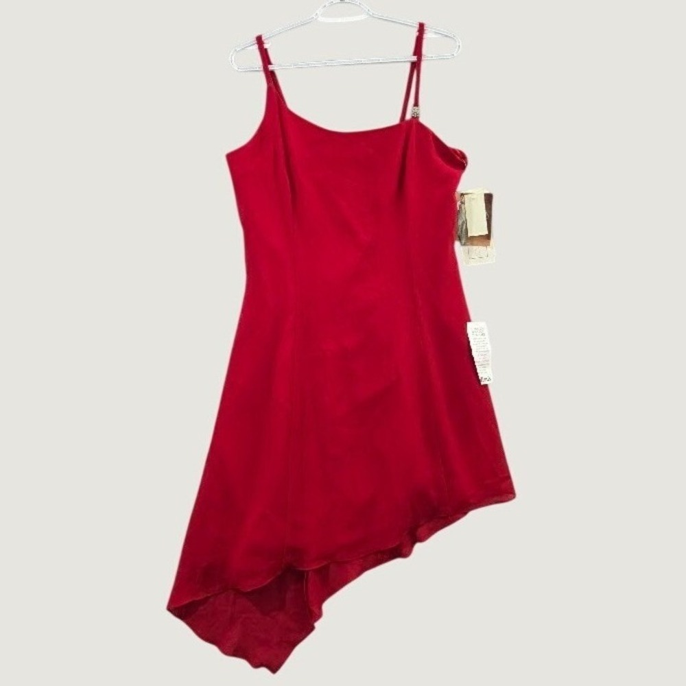 Scott McClintock Asymmetrical Dress Women's 14** Red Vtg Handkerchief Deadstock